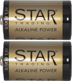 Paristo 2-Pakkaus D 1,5V Power Alkaline Kulta valmistajalta Star Trading - 