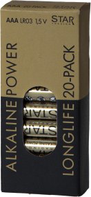 Paristo 20 Kpl AAA 1,5V Power Alkaline Kulta valmistajalta Star Trading - 