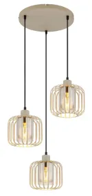 Alfred Ø44 Hiekka kattovalaisin valmistajalta Globo Lighting - Den &auml;r tillverkad av sandf&auml;rgad matt metall och har mjukt rundade metalln&auml;tssk&auml;rmar med en inre glascylinder, som skapar ett elegant och luftigt uttryck.