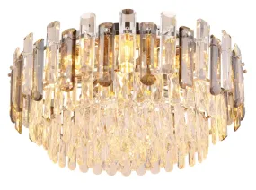 Orgina Ø55 Savun värinen valmistajalta Globo Lighting - Plafonden Orgina tillf&ouml;r rummet en lyxig k&auml;nsla med gnistrande kristaller och r&ouml;kf&auml;rgade glasstavar.