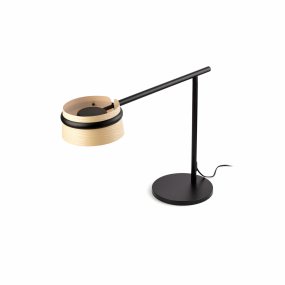 Loop 65cm Puu työpöytävalaisin valmistajalta Faro Barcelona - Loop LED yhdist&auml;&auml; toiminnallisuuden, luonnonmateriaalit ja ajattoman muodon harmonisella tavalla.