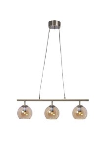 Capella 70cm Antiikki messinki kattovalaisin valmistajalta Cottex - Capella-kattovalaisin, jossa on kolme meripihkanväristä lasipalloa ja tyylikäs antiikkimessinkiviimeistely.