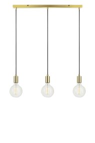 Sky 68cm Messinki kattovalaisin valmistajalta Markslöjd - Kolmella messinginvärisellä lampunvarjostimella ja mustilla tekstiilijohdoilla se luo modernin ja minimalistisen ilmeen.