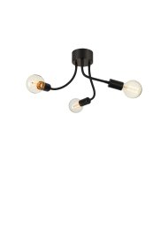 Medusa 44cm Musta plafondi valmistajalta Markslöjd - Mustat varret, jotka ulottuvat yksinkertaisesta alustasta, luovat leikkisän ja ilmavan tunteen, kun taas paljastetut polttimot tarjoavat lämpimän ja kutsuvan valon.