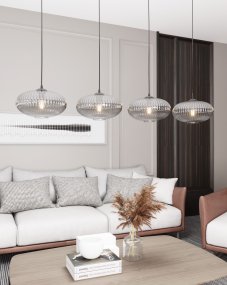 Coco 140cm Savun värinen valmistajalta Emibig Lighting - Coco-kattovalaisin on moderni riipus, jossa yhdistyy eleganssi ja toiminnallisuus.