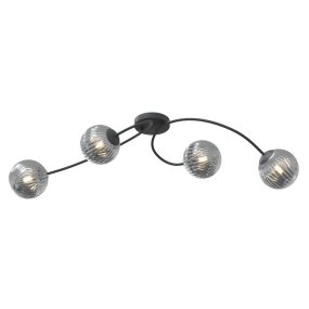 Vibra 110cm Savun värinen plafondi valmistajalta Emibig Lighting - Savustetut lasit levitt&auml;v&auml;t pehme&auml;&auml; ja hajavaloa, joka lis&auml;&auml; huoneeseen keveytt&auml; ja modernia tunnelmaa.