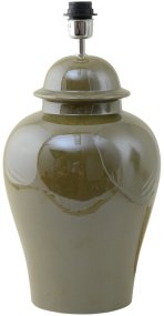 Ming 50cm Olivgrön lampunjalka valmistajalta Hallbergs - Ming &auml;r en stilfull lampfot i keramik med en klassisk, mjukt rundad form.