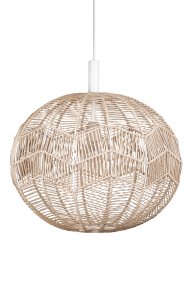 Missy Ø45 Luonto kattovalaisin valmistajalta Globen Lighting - Valaisin on käsintehty kierretystä, luonnonvärisestä rottingista ja siinä on 120 cm:n valkoinen tekstiilijohto.