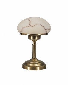 August 28cm Antiikki messinki pöytävalaisin valmistajalta Aneta Lighting - Klassisen antiikkimetallisen muotoilunsa ja kauniin alabasterimaisen s&auml;vyn ansiosta se levitt&auml;&auml; l&auml;mmint&auml; ja miellytt&auml;v&auml;&auml; valoa, joka luo kutsuvan tunnelman mihin tahansa huoneeseen.