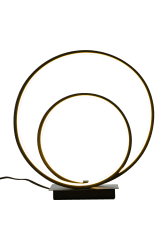 Loop 37cm Musta pöytävalaisin valmistajalta Aneta Lighting - Mustaksi lakatulla metallilla varustetussa j&auml;nnitt&auml;v&auml;ss&auml; Loop-p&ouml;yt&auml;valaisimessa on kaksi; kaaria, joissa LED-valaistus sis&auml;ll&auml;.