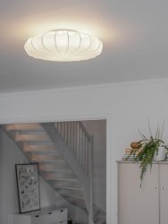 Franza Ø56 Valkoinen plafondi valmistajalta PR Home - Tyylik&auml;s ja tyylik&auml;s plafoni ihanasta puuvillakankaasta.