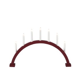 Arch 7 Lights Matta Tummanpunainen valmistajalta Konstsmide - S&auml;hk&ouml;inen kynttil&auml;njalka tyylikk&auml;&auml;n kaaren muodossa ja 7 kynttil&auml;&auml;.