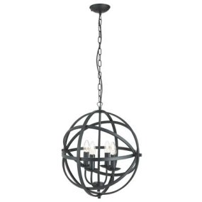 Orbit Ø45 Musta kattovalaisin valmistajalta Searchlight - Mattaa mustasta metallista valmistettu Orbit-kattovalaisin klassisessa kynttelikkötyylissä on vaikuttava ja elegantti valaisin.