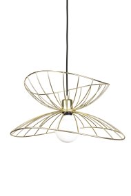 Ray Ø45 Harjattu messinki kattovalaisin valmistajalta Globen Lighting - Kaksi varjostinta voidaan järjestää eri tavoin – joko päällekkäin tai sisäkkäin alemman riippuvalaisimen aikaansaamiseksi.