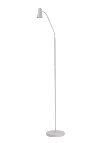Boden Valkoinen lattiavalaisin valmistajalta Aneta Lighting - Valaisin on valmistettu valkoisesta metallista ja sen siisti ilme on helppo sijoittaa erilaisiin ymp&auml;rist&ouml;ihin.