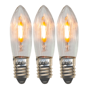E10 LED 0,5W 3 Kpl valmistajalta Star Trading - E10-filamentti-LED antaa l&auml;mpim&auml;n ja miellytt&auml;v&auml;n valon.
