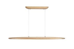 Kenzie 120cm Puu kattovalaisin valmistajalta Searchlight - Kenzie-riippuvalaisimessa on tyylikäs lineaarinen muotoilu, jossa luonnonsaarni yhdistetään valkoiseen akryyliin, mikä antaa modernin ja harmonisen ilmeen.