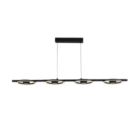 Space 120cm Musta kattovalaisin valmistajalta Searchlight - Space on moderni ja tyylik&auml;s riippuvalaisin, jossa on nelj&auml; eleganttia mustaa metallia olevaa LED-rengasta, jotka luovat upean vaikutelman.
