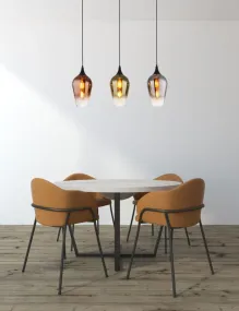 Lavus 83cm Musta kattovalaisin valmistajalta Globo Lighting - Lavus &auml;r en elegant taklampa med tre dekorativa glaskupor i koppar-, guld- och kromfinish, vilket ger lampan en modern och stilfull karakt&auml;r.