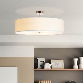 Andria Ø60 Valkoinen plafondi valmistajalta Brilliant - Koristeellinen Andria-kattovalaisin levittää miellyttävää ja kutsuvaa valoa mihin tahansa huoneeseen, olipa se sitten makuuhuoneessa tai eteisessä.