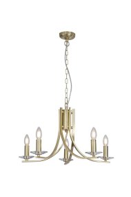 Ascona Ø62 Messinki valmistajalta Searchlight - Ascona on metallinen kattokruunu, jossa on satiinimessinkipinta ja pehmeästi kaartuva varsi, joka antaa sille elegantin ja ajattoman ilmeen.