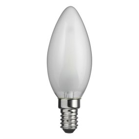 LED E14 Kruunukynttilälamppu matta 2W 2700K Valkoinen valmistajalta Unison - Tyylik&auml;s kruunukynttil&auml;n muoto ja mattapinta tekev&auml;t siit&auml; ihanteellisen kattokruunuihin ja muihin koriste-esineisiin, joissa tarvitaan tunnelmallista ja energiatehokasta valaistusta.