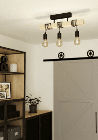 Townshend 55cm Puu plafondi valmistajalta Eglo - Townshend-kattovalaisin yhdist&auml;&auml; metallia ja puuta rustiikkisella ja modernilla muotoilulla.