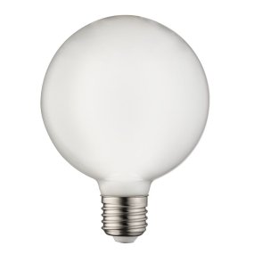 E27 Globelamppu Opaali 7W 2700K Himmennettävä Valkoinen valmistajalta Unison - T&auml;m&auml; on LED HG -maapallolamppu, jonka halkaisija on 100 mm ja jonka pohja on opaalilasia E27.