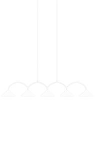 Curve 165cm Valkoinen valmistajalta Globen Lighting - Riippuvalaisin on valmistettu mattalakatusta metallista, ja siin&auml; on viisi varjostinta.