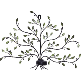Tree of life Vihreä aurinkokennolamppu valmistajalta Star Trading - Aurinkoenergialla toimiva sein&auml;koriste El&auml;m&auml;npuun muodossa, valmistettu metallista ja koristeellisilla vihreill&auml; lehdill&auml;.