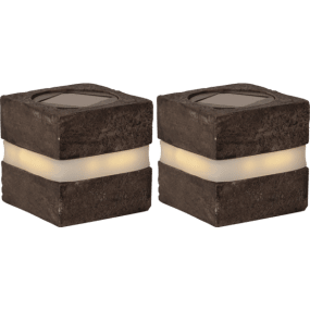 Stonecube 2 Kpl Harmaa aurinkokennolamppu valmistajalta Star Trading - Kahden koristeellisen aurinkokiven sarja, joka sulautuu luonnollisesti puutarhaan.