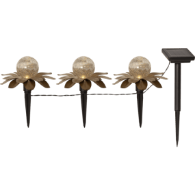 Lilly 3 Kpl Kulta aurinkokennolamppu valmistajalta Star Trading - Lilly-aurinkokennokoriste on kaunis valosarja, jossa on kolme kullanv&auml;risest&auml; metallista valmistettua koristekukka.