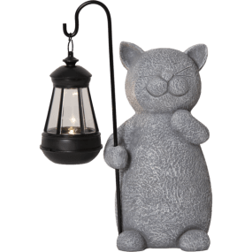 Smilla Harmaa aurinkokennolamppu valmistajalta Star Trading - Koristeellinen aurinkok&auml;ytt&ouml;inen lamppu, joka on valmistettu graniittia j&auml;ljittelev&auml;st&auml; polyhartsista.