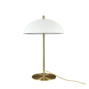 Globus 44cm Messinki/beige pöytävalaisin valmistajalta Dyberg Larsen - Metallista valmistettu valaisin yhdist&auml;&auml; pehme&auml;n beigen s&auml;vyn messingiviimeistelyisiin yksityiskohtiin, jotka antavat harmonisen ja modernin ilmeen.