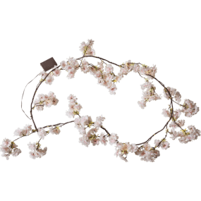 Valoköynnös Cherryflower Vaaleanpunainen valmistajalta Star Trading - Koristeellinen seppele, jossa on keinotekoisia kirsikankukkia, l&auml;pikuultavan pinkkin&auml;, sis&auml;k&auml;ytt&ouml;&ouml;n.