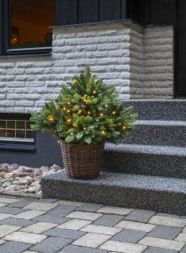 Busk 75cm Vihreä valmistajalta Star Trading - Lenkki, jossa on 40 l&auml;mpim&auml;n valkoista LEDi&auml;, valaisee pensaan, t&auml;m&auml;n silmukan voi laittaa k&auml;ytt&auml;j&auml; itse.