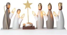 Nativity Candelabra Monikäyttöinen valmistajalta Star Trading - Mukana my&ouml;s maalattu kultasauva ja metallit&auml;hdet.