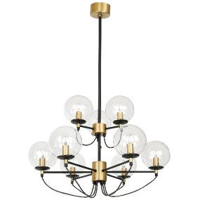 Perla 9 Ø78 Musta/messinki valmistajalta Hallbergs - Valaisimen koko on sama, vain putkessa on eri pituuksia, joita voit ostaa ja muuttaa itse kokoonpanon aikana.