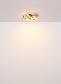 Jeffry 44cm Puu plafondi valmistajalta Globo Lighting - Takf&auml;stet som efterliknar tr&auml; i kombination med de mattsvarta detaljerna i metall bidrar med industriell k&auml;nsla till rummet.