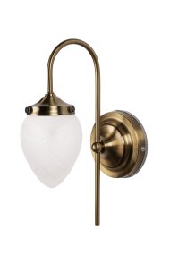 Juni 24cm Antiikkimessinki/valkoinen kylpyhuoneen valaisin valmistajalta Globen Lighting - 