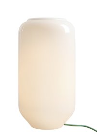 Flask 36cm Valkoinen/vihreä pöytävalaisin valmistajalta Artera - Korkea, pyöristetty opaalilasivarjostin levittää pehmeää ja miellyttävää valoa, joka luo lämpimän ja kutsuvan tunnelman.