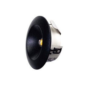 Q-33 Mini Downlight 2700K Musta valmistajalta Designlight - Pieni 1,2 W:n alasvalo, jonka halkaisija on 32,5 mm, alhainen energiankulutus ja pitk&auml; k&auml;ytt&ouml;ik&auml;.