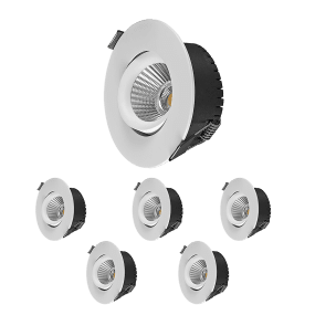 Bondy Downlight 6 Kpl Valkoinen valmistajalta Designlight - Bondy on kulmaan s&auml;&auml;dett&auml;v&auml;, himmennett&auml;v&auml; ja k&auml;ytt&auml;j&auml;yst&auml;v&auml;llinen alasvalo, joka voidaan asentaa suoraan eristyst&auml; vasten.