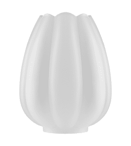 Tulip Glass Shade 85 Matta valkoinen valmistajalta Karlskrona lampfabrik - Yläreuna on käsin viistetty oikean aaltoilevan tulppaanin muodon saamiseksi.