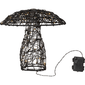 Otto 34cm Musta valmistajalta Star Trading - Valmistettu mustasta synteettisest&auml; rottingista ja siin&auml; on metallirunko.