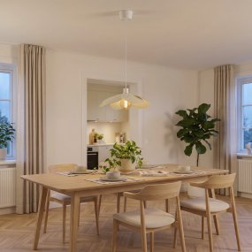 Binacua Ø40 Beige kattovalaisin valmistajalta Eglo - Binacua on koristeellinen kattovalaisin, jossa on kukan muotoinen varjostin beigenvärisestä tekstiilistä.