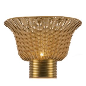 Kai 25cm Luonto seinävalaisin valmistajalta Elstead Lighting - Kai on koristeellinen sein&auml;valaisin, jossa yhdistyv&auml;t metalli ja rottingista valmistettu pajuvarjostin.