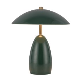 Poppy 27cm Vihreä Siirrettävä valmistajalta Elstead Lighting - Poppy on kannettava p&ouml;yt&auml;valaisin, joka on valmistettu tummanharmaasta metallista ja jossa on koristeellisia messinkiyksityiskohtia.