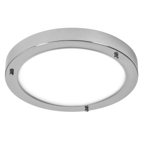 Classic Round Ø30 Kromi kylpyhuoneen valaisin valmistajalta Ledvance - Sk&auml;rmen i frostat glas ger ett fint och bl&auml;ndfritt ljus i rummet.