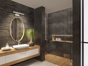 Orbis 40cm Kromi kylpyhuoneen valaisin valmistajalta Ledvance - Lampan g&aring;r att f&auml;sta genom att skruva fast p&aring; v&auml;ggen eller kl&auml;mma fast p&aring; badrumsspegeln.